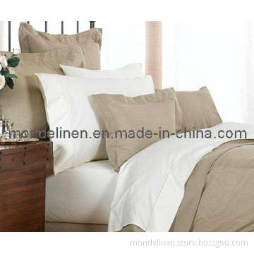 100% Nature Linen Bedding Set with Shell Button (BL-005)